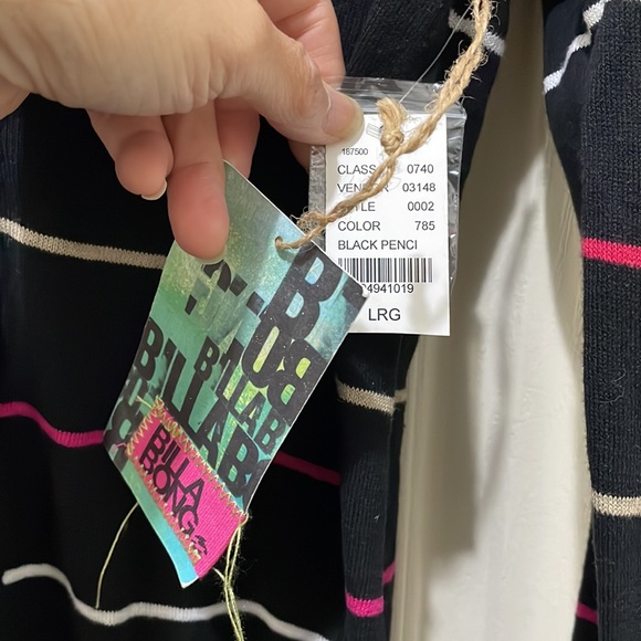 Billabong striped cardigan (sz l) - Picture 4 of 11